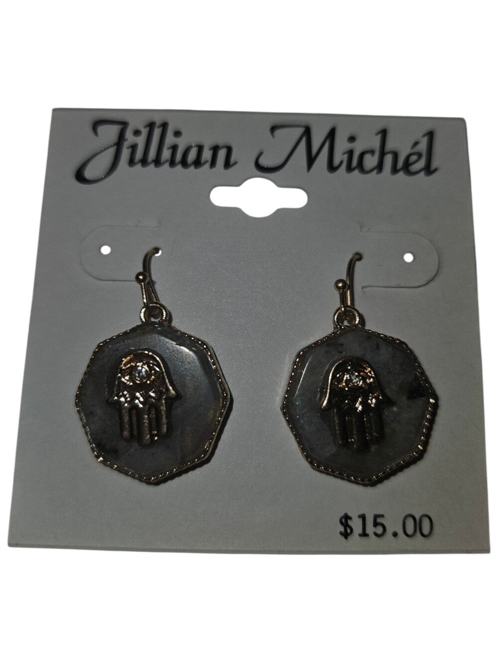 NWT BUNDLE OF 2 Jillian Michél EvilEye HamsaHand W/ Speckled Stone Gold Earrings